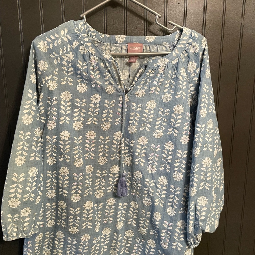 Chico’s Blue Floral Top